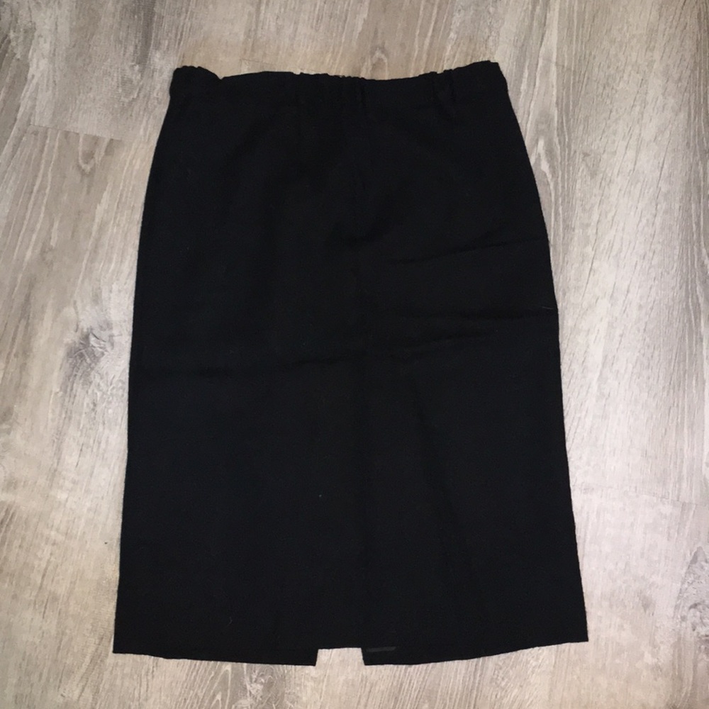 Vintage Custom Made Black Wool Skirt